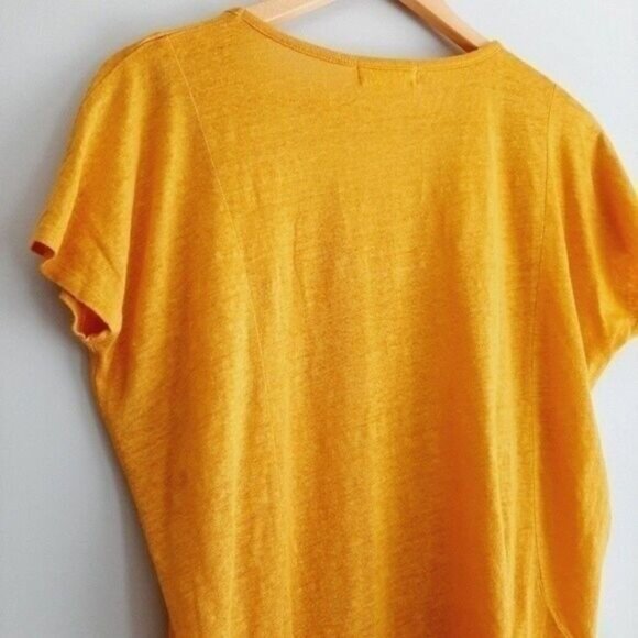 NUMPH 100% Linen Soft Yellow Blouse with Metal Heart Studs Sz S - Picture 8 of 12